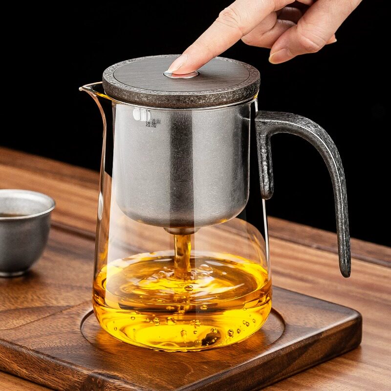 纯钛内胆飘逸杯泡茶壶茶水分离一键过滤耐高温玻璃高档茶具泡茶器
