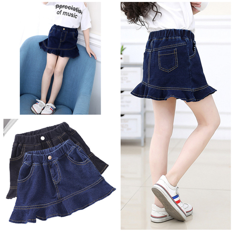 girl skirt Jeans 2018 summer new pattern Autumn skirt Half skirt children Lotus leaf Short skirtin the Children/Baby/Family fitted , Skirt(New) , Skirts  category - from Buy2taobao.com to provide professional Taobao agent buy service