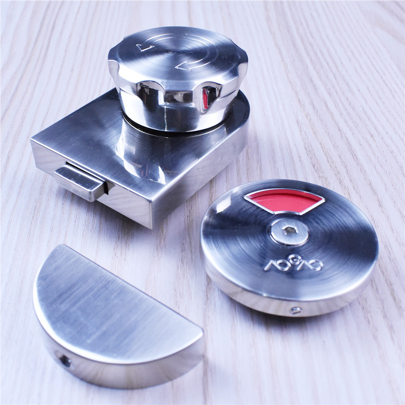 公共卫生间隔断配件奥高门锁16-2厕所五金配件红绿指示锁扣门把手