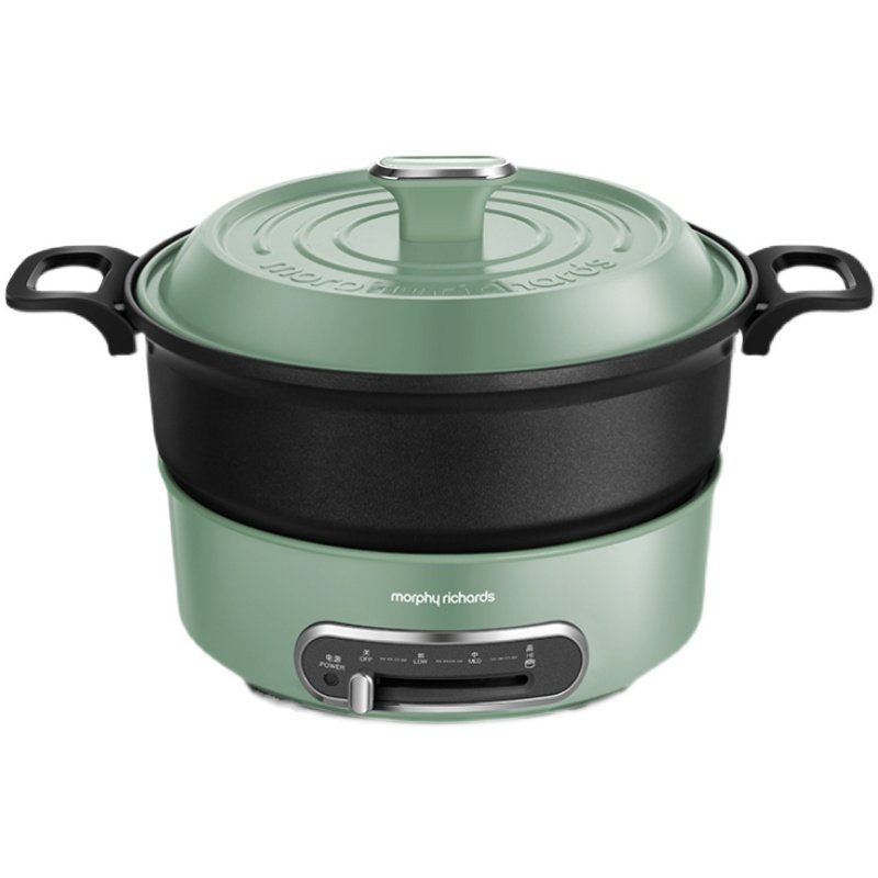 英国摩飞多功能料理锅家用小圆锅烤盘煎烤涮一体锅网红锅电火锅