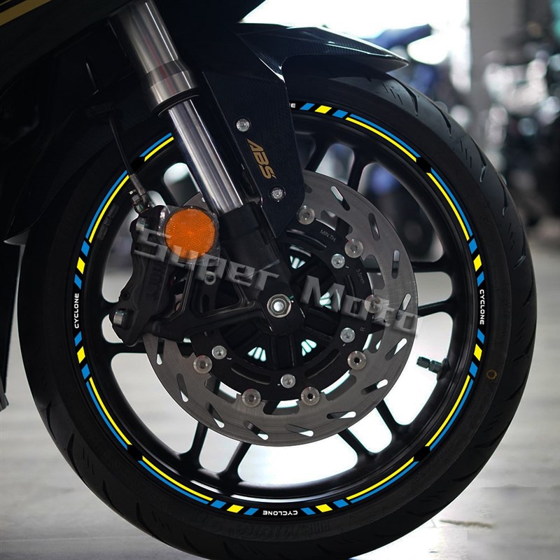 适用赛科龙RC250/RC401反光轮毂贴改装车轮钢圈贴花装饰贴画防水