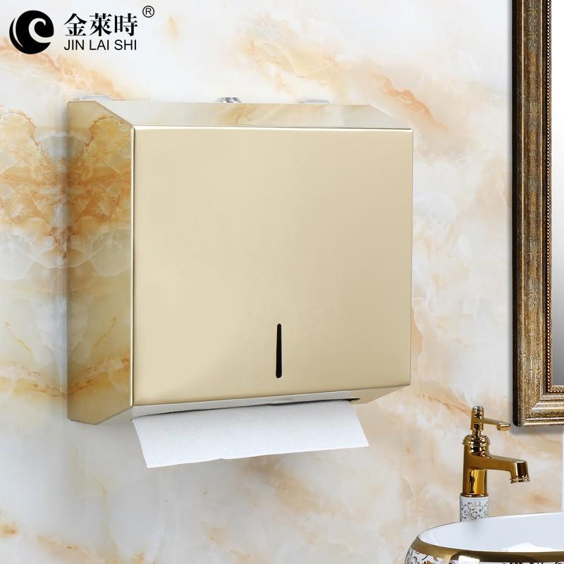 钛金卫生间不锈钢大卷纸架厕纸架大卷纸盒大盘纸巾盒方形纸巾盒