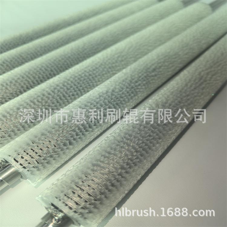 带轴毛刷辊工业除尘光伏板清扫毛刷 液晶玻璃板清洗机毛刷辊