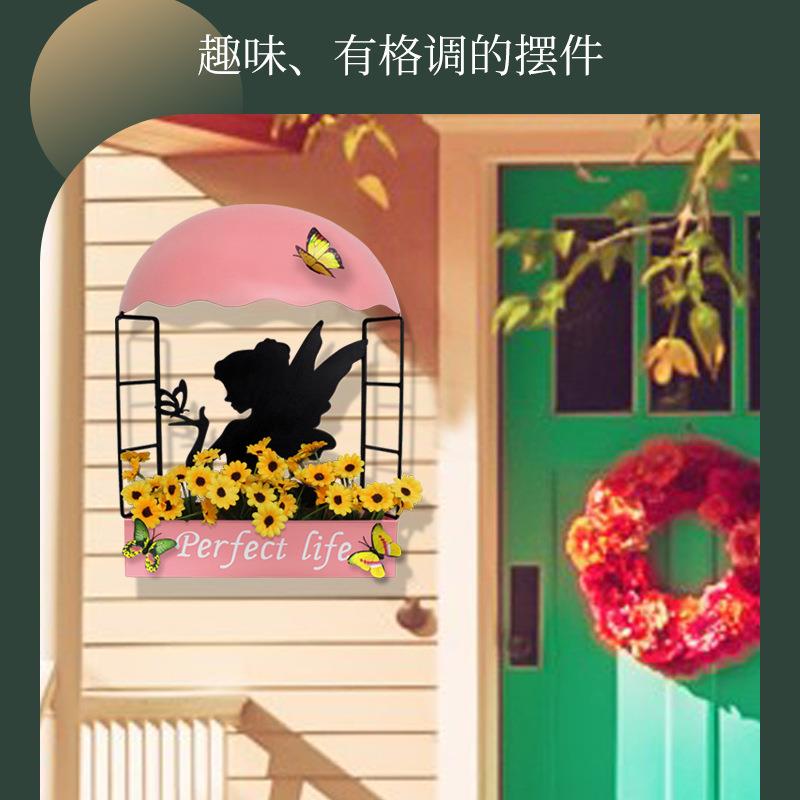 跨境创意花仙壁挂铁艺金属工艺品墙壁家居窗户墙面装饰品挂件