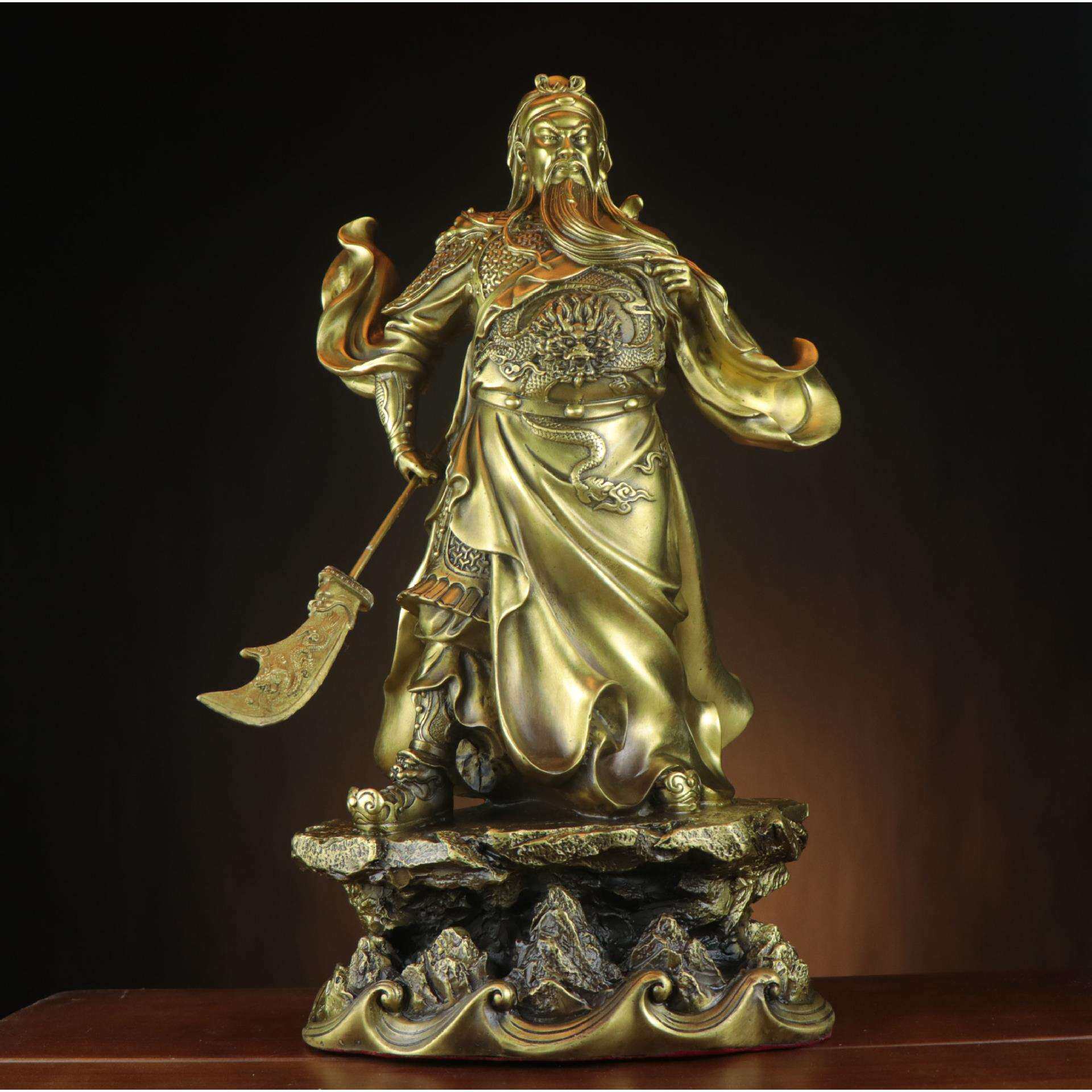 立关公 铜关公 神武关帝 武 关老爷摆件工艺品 五岳关公