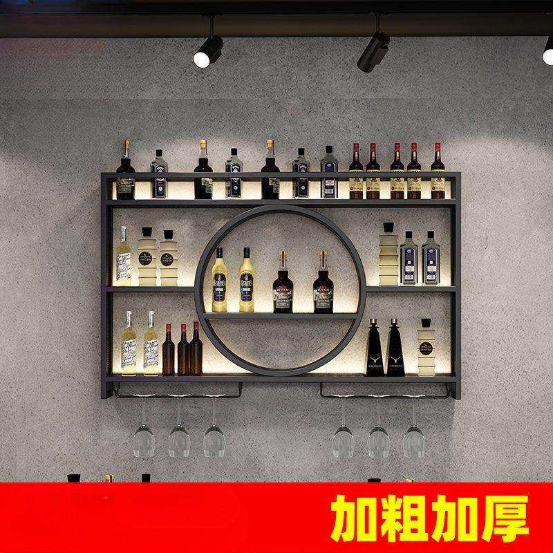 墙上壁挂式酒架吧台酒柜现代客厅新款铁艺酒架简约酒吧红酒架挂墙