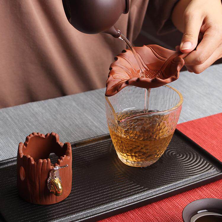 淘瓷八 创意紫砂朱泥茶宠茶漏 茶具茶道配件 家用简约办公过滤器