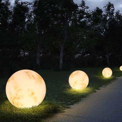 户外月球庭院景观防水草坪灯太阳能花园发光装饰草坪星球月亮地灯