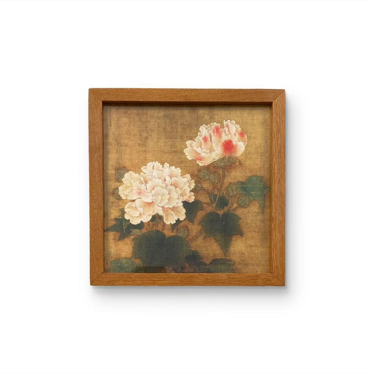 宋代古风花鸟摆台 博物馆馆藏级复刻家居装饰字画红芙蓉壁画