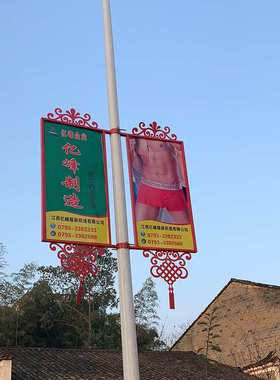 农村LED路灯杆灯箱DX-073乡镇路灯杆灯箱社区信息宣传栏