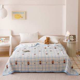 六层全棉泡泡纱毛巾被夏季 软糯儿童婴儿午睡毯子纱布夏凉被 薄款