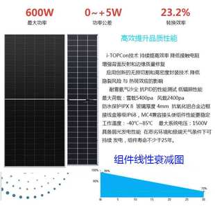 太阳能电池板600w光伏组件太阳能发电板N型单晶硅出口Solar panle