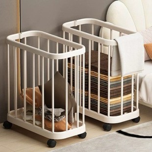 家用脏衣篮防水浴室瑜伽垫健身器材收纳筐大容量窄缝脏衣篓带轮子