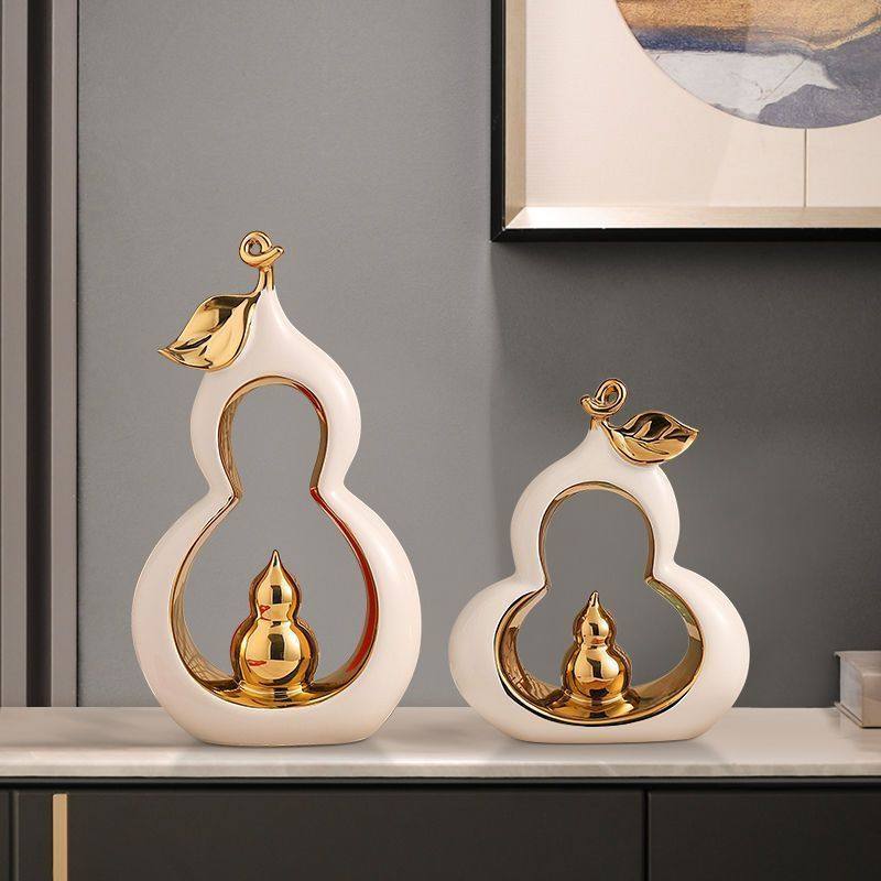 轻奢新中式葫芦鹿寓意陶瓷摆件家居客厅玄关电视柜酒柜禅意装饰,家居饰品,装饰摆件,淘宝优惠券,粉丝福利购,淘宝优惠卷