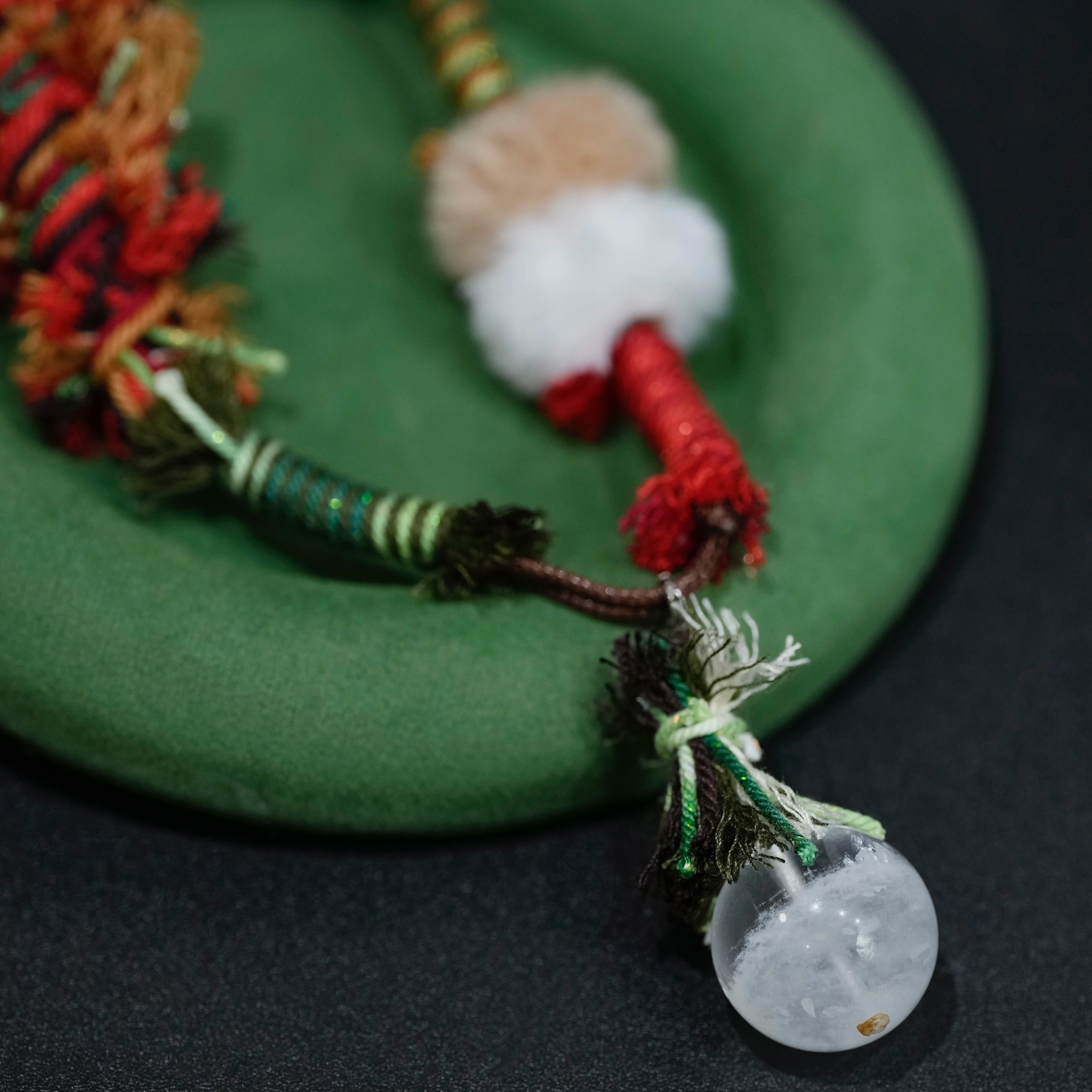 小晶灵bibi圣诞礼物项链可爱天然白幽灵水晶编绳毛衣链节日氛围女