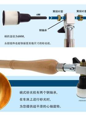 外贸货源碗式砂光机1英寸双轴承手动白色PU托盘带手柄 木柄手磨器