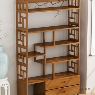 新中式多宝阁博古架茶叶展示陈列柜客厅古董小摆件置物架隔断架子