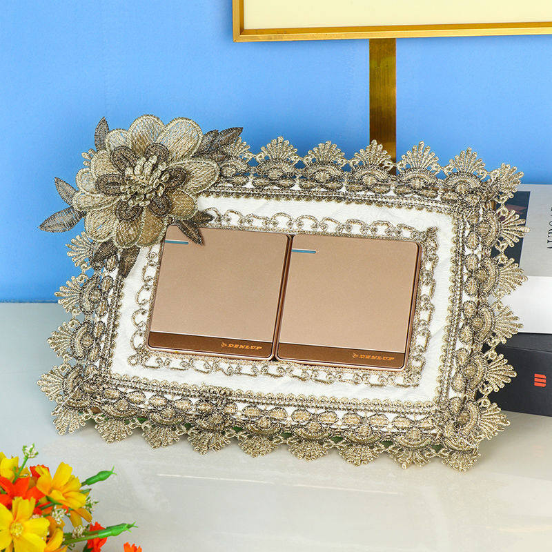 86型布艺开关贴插座花边边框保护套墙壁盖板装饰墙贴,住宅家具,化妆镜,淘宝优惠券,粉丝福利购,淘宝优惠卷