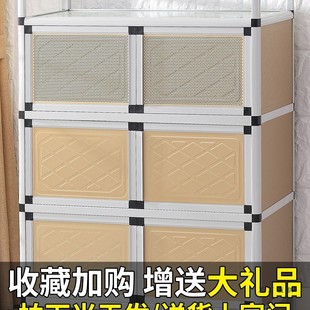 碗柜家用厨房不锈钢放碗橱柜简易灶台出租房多功能收纳储置物柜子