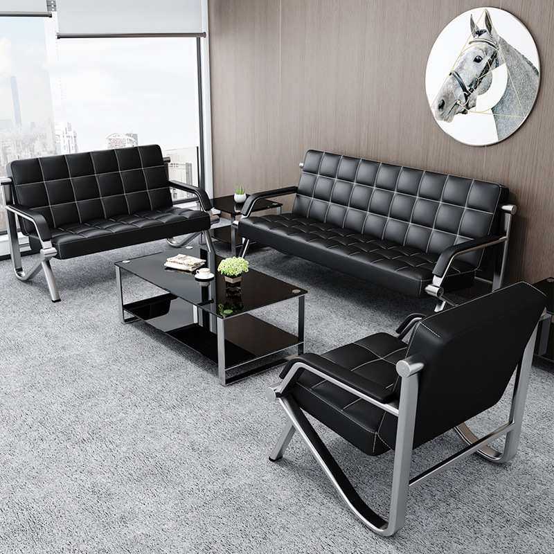 办公沙发茶几组合简约会客商务接待沙发办公室三人位铁艺沙发其他