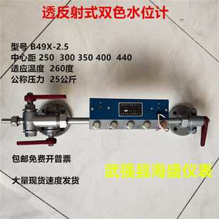 沈阳水星锅炉专用透反射式双色水位计B49X-2.5液位计玻璃板水位表
