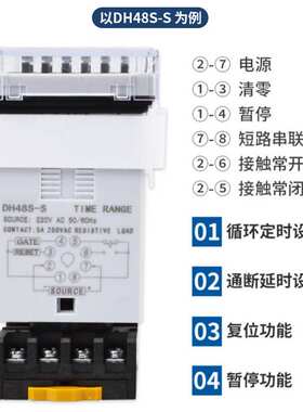 源煌DH48S-S时间继电器220V数显循环延时控制器DH48S-1Z-2Z 380V