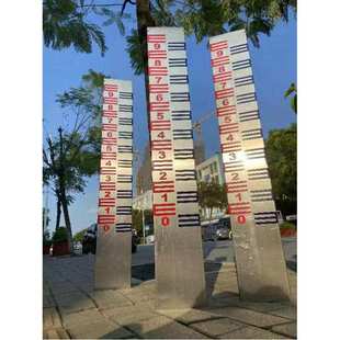 水位尺不锈钢烤漆水尺方形圆柱定 制水位尺铝合金水标尺水文标尺