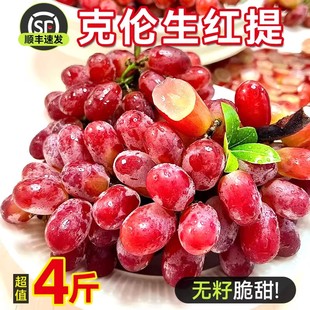 现摘葡萄克伦生红提新鲜水果提子脆甜皮薄无核孕妇果园直发冰美人