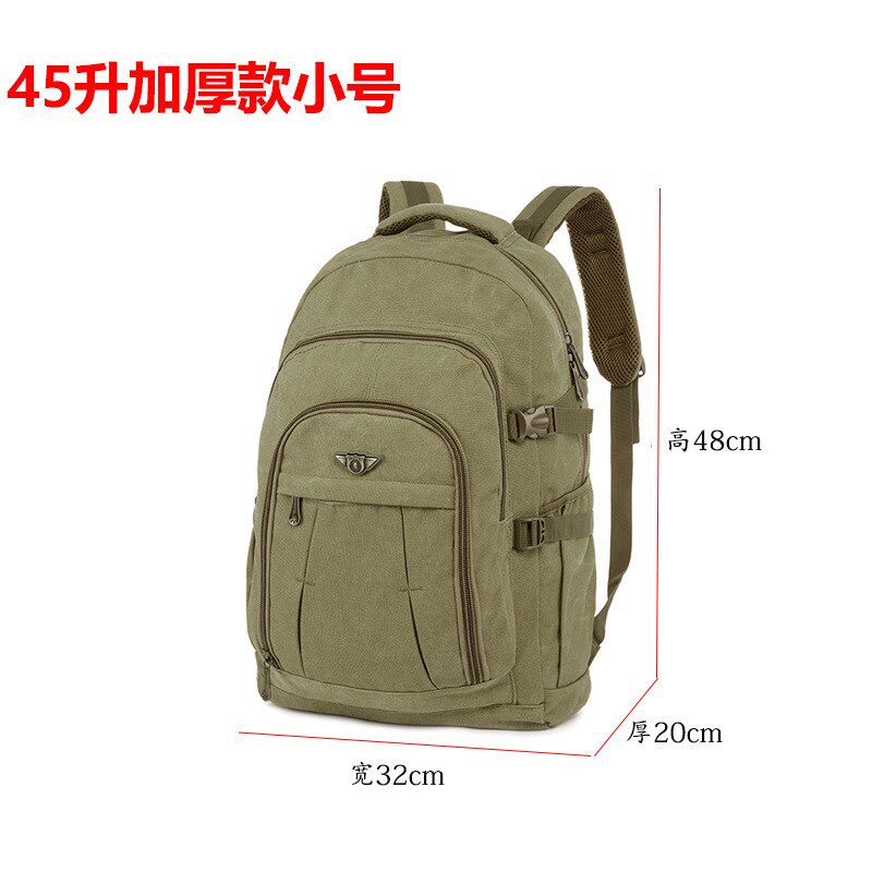 跨境大容量加厚帆布q双肩包潮流时尚旅行包户外旅游登山包书包