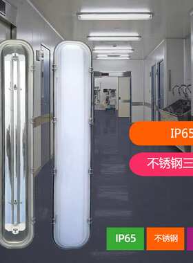 三防灯应急防爆LED气密灯贴片40WT8双管不锈钢地铁区间桥