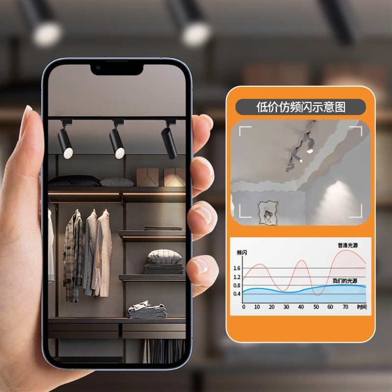 服装店射灯led轨道灯商用店铺展厅COB超亮明装导轨式背景墙聚光灯