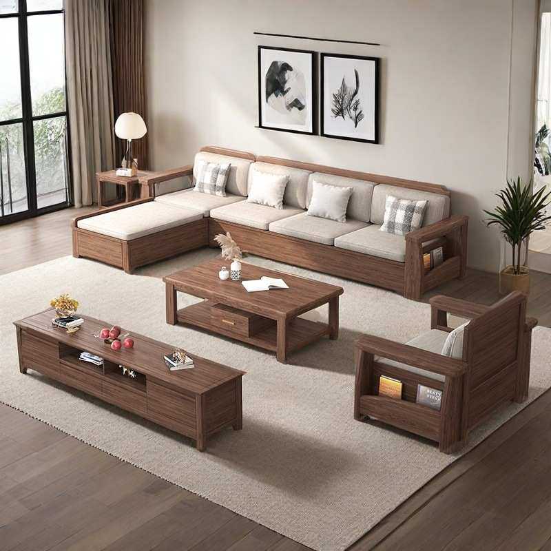 中式实木沙发组合客厅2025款黑胡桃木家具大小户型新中式沙发家用