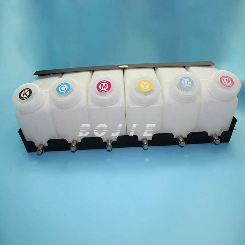 6色连续供墨系统 写真数码直喷印花机1.5L大供墨盒 XP600喷头墨瓶