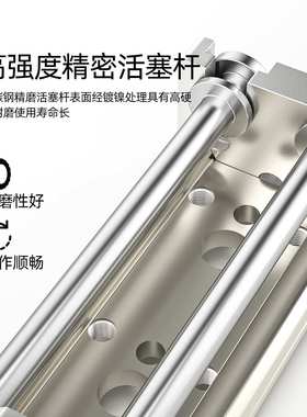 SMC型气动滑台MXQL气缸MXQ16-10-20-30-40-50-ASTFRP两端调整缓冲