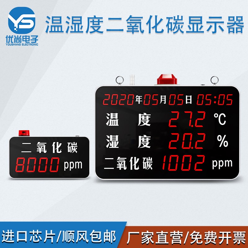 工业二氧化碳检测仪温湿度CO2高精度记录仪空气质量报警显示器