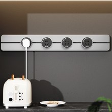 无界轨道插座超薄可移动滑轨插排明装家用免打孔岛台厨房插座扩展