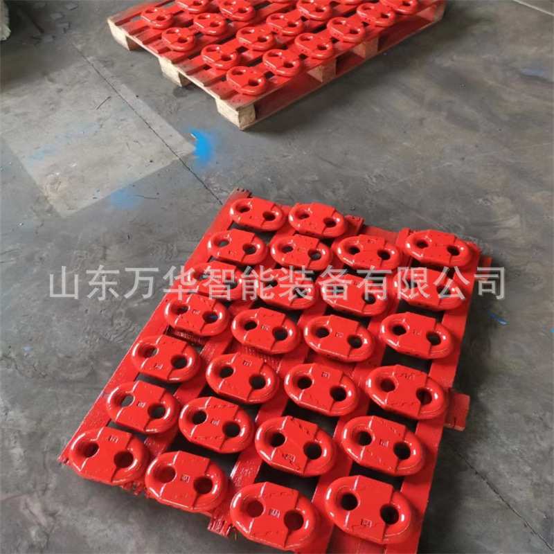 煤矿用锯齿环运输链条刮板机连接配件锻造平式双开圆形锯齿连接环