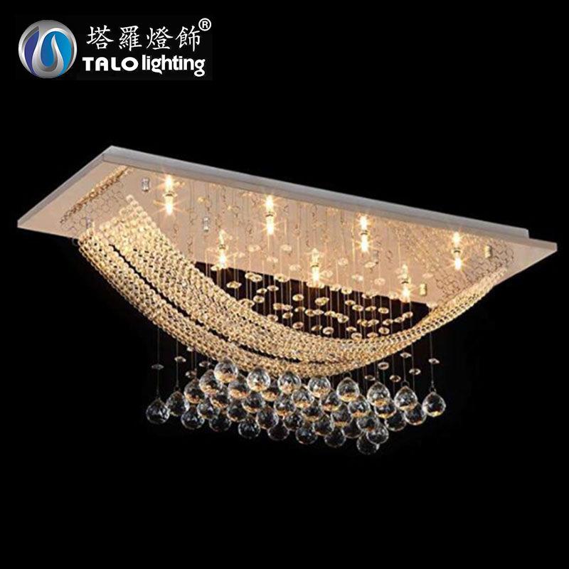 亚马逊跨境长方形客厅吸顶灯LED卧室水晶灯创意个性简约餐厅灯
