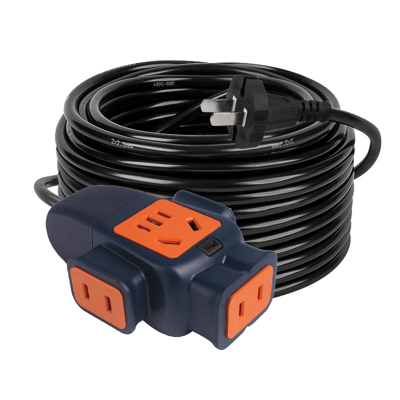 户外电动车充电延长线插排20/30米插线板地拖接线板电线插座带线