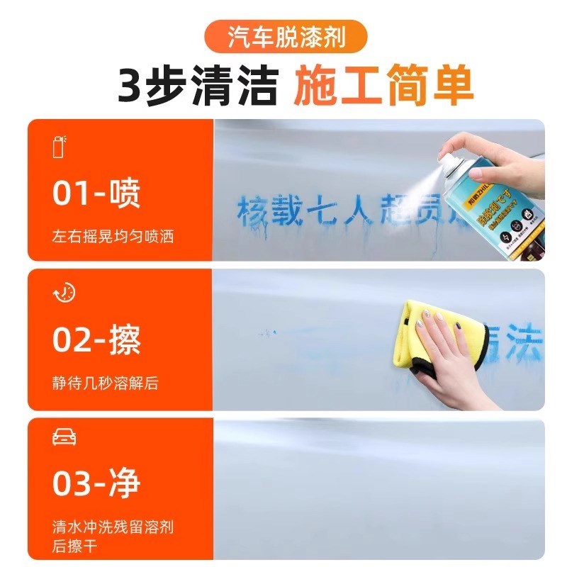油漆清洗剂喷漆罐剂汽车飞漆喷字强力去污脱漆剂车漆沥青清洗漆面