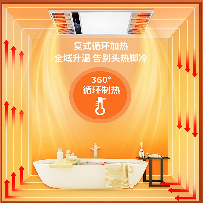 风暖浴霸灯排气扇照明一体浴室卫生间厕所取暖器集成吊顶暖风机