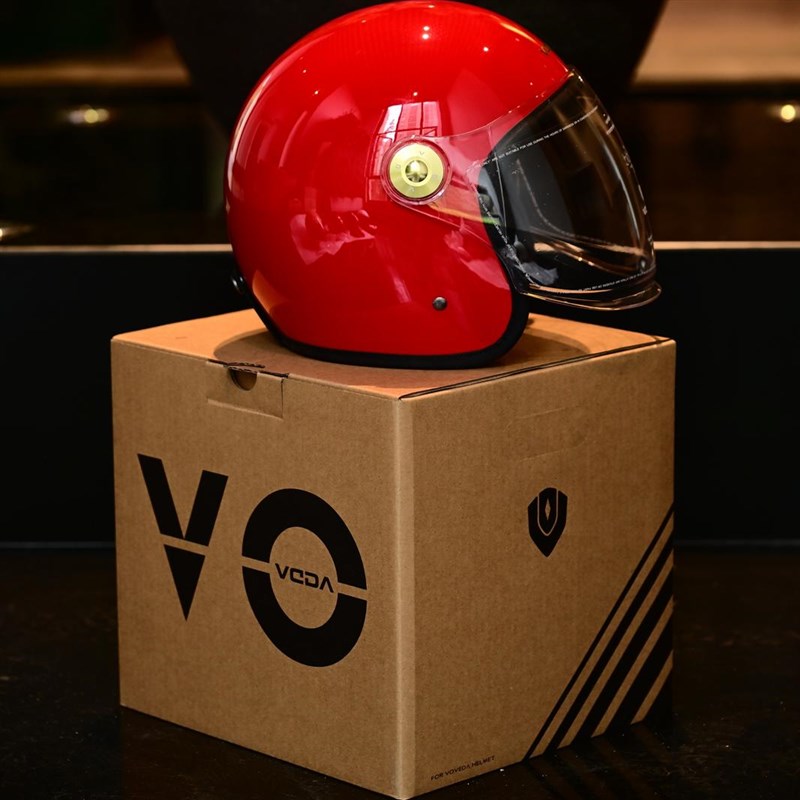 VEDA碳纤维摩托车冬季保暖头盔姜戈凯旋骑行3C四三盔机车半盔男女