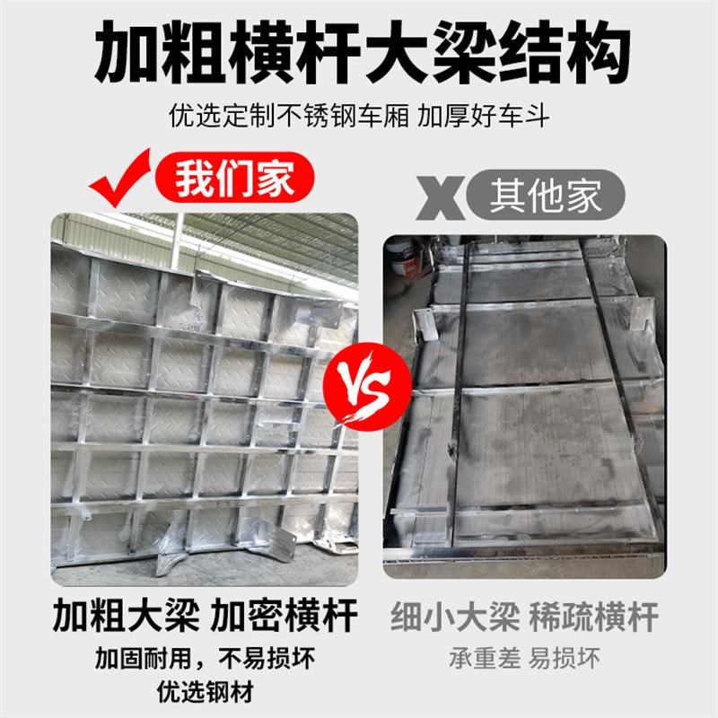 不锈钢汽油三轮摩托车电动三轮车车斗车帮加厚车厢耐腐蚀自卸翻斗