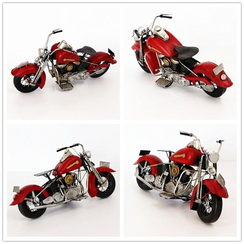 老式哈雷摩托车模型仿真铁摆件复古酒柜陈列摆设拍照道具软装饰品