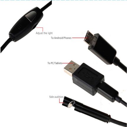 现货厂家直销5M7mm软线安卓工业内窥镜 高清检查安卓摄像头
