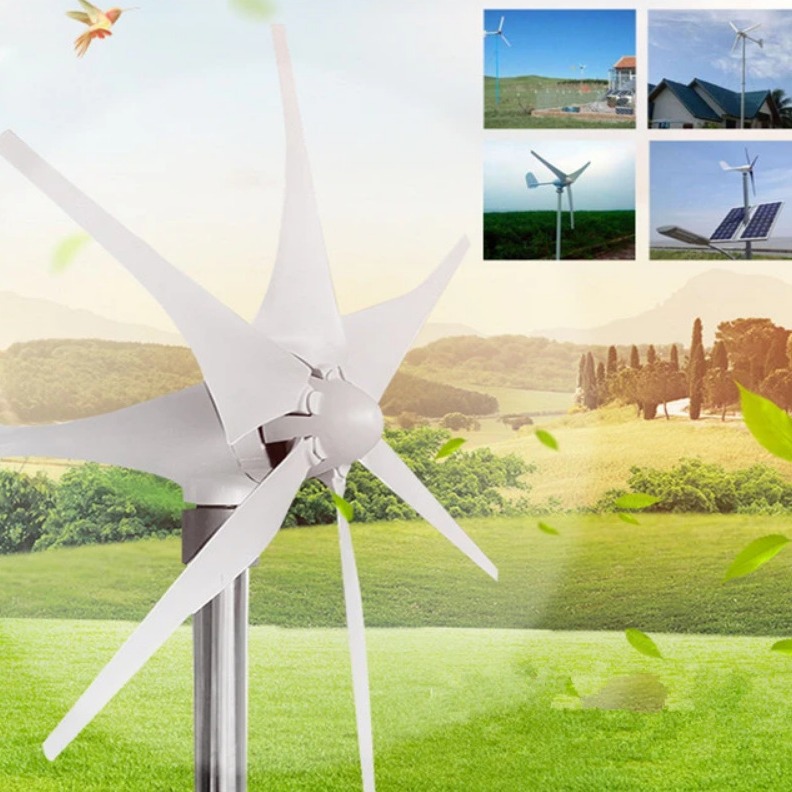 500W 12V/24V /48V3/5/6pcs叶片风力发电机家用电源