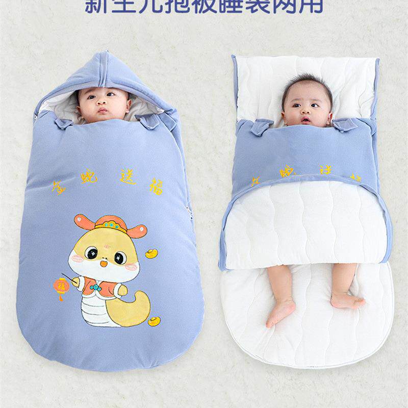 新生婴儿秋冬季加厚包被睡衣初生宝宝恒温睡袋防惊跳襁褓抱防踢被
