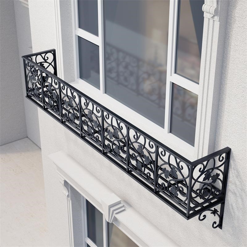 户外铝合金窗台花架阳台栏杆护栏悬挂窗户壁挂花盆架花篮置物架