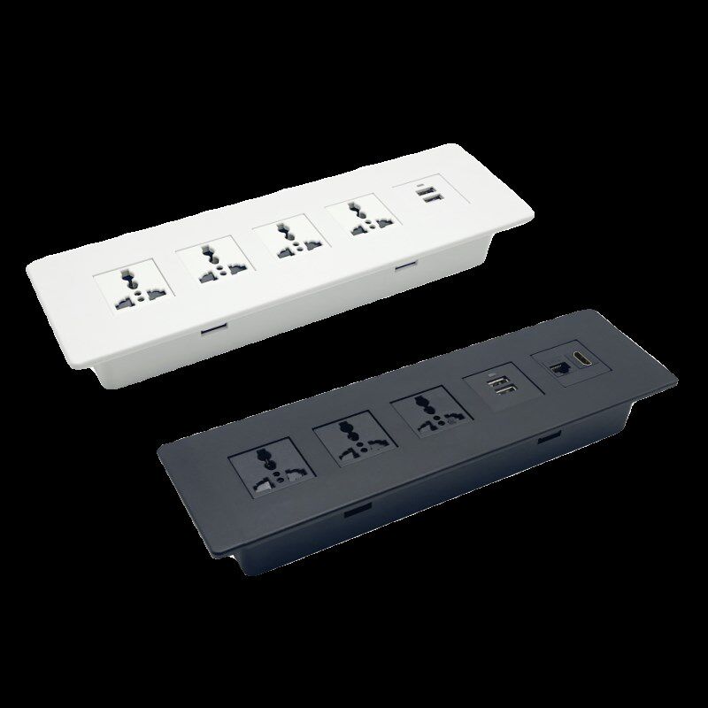 多媒体桌面办公会议桌隐藏嵌入式插座多功能信息线盒电源台面墙面