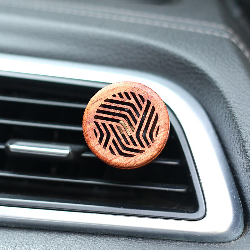 复古车内车载空调出风口精油扩香木车用实木质无火香薰香水摆件器